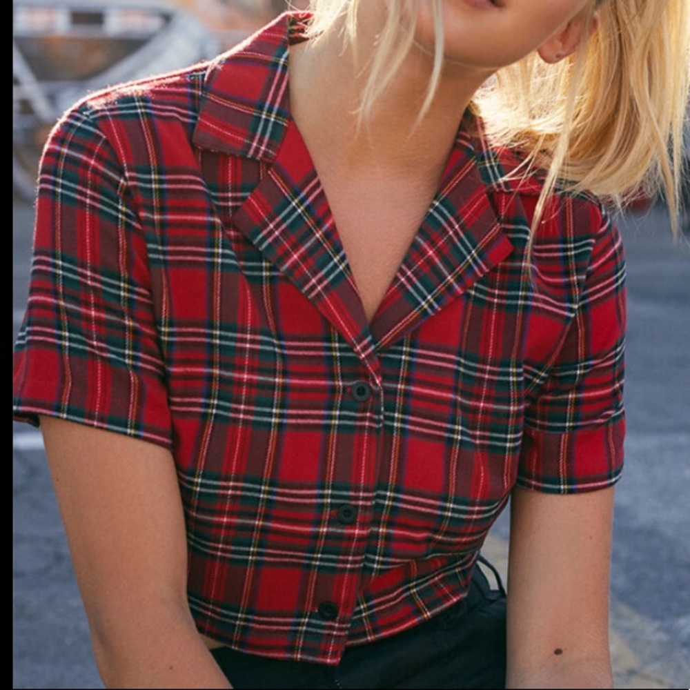 Brandy Melville Plaid Crop Top